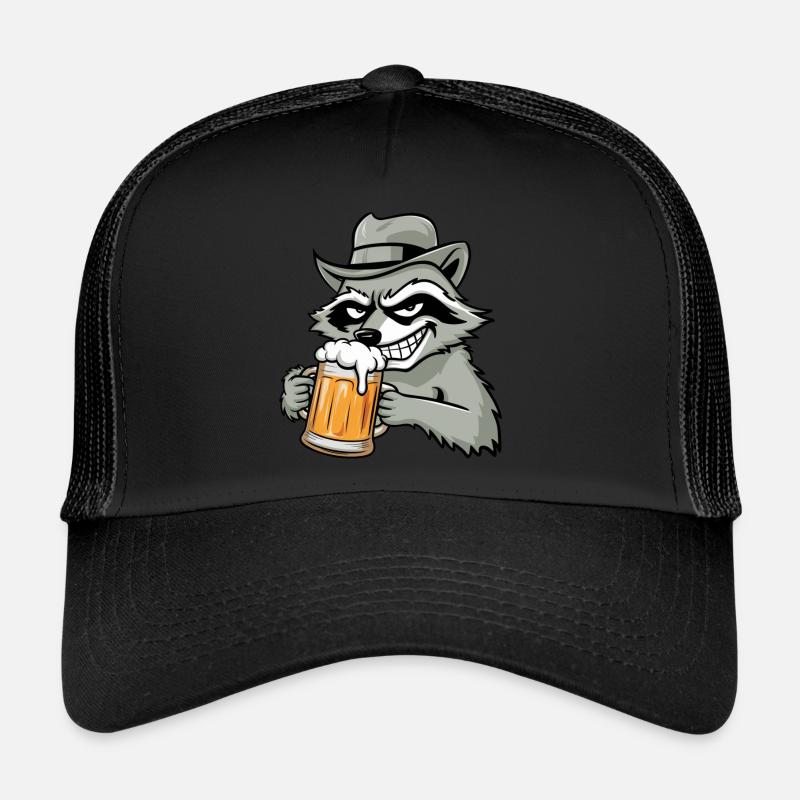 Cadeau raton laveur et bière Casquette trucker 