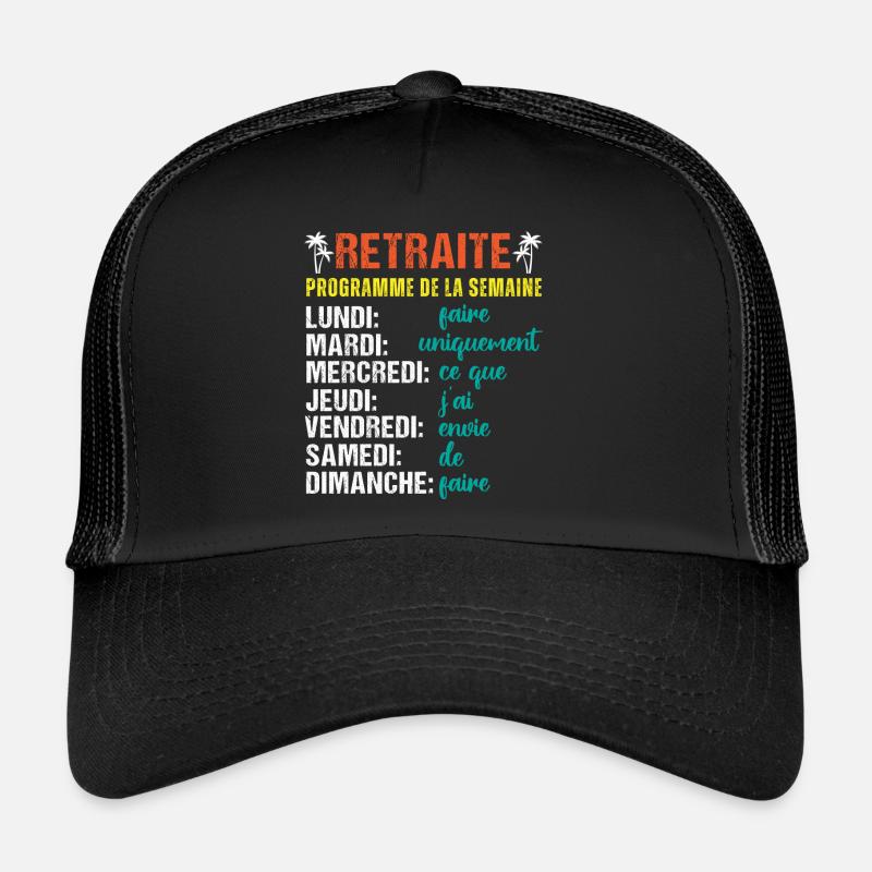 Retraite mon programme humour retraité cadeau Casquette trucker 