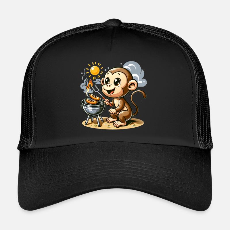 Cute BBQ Monkey Trucker Cap