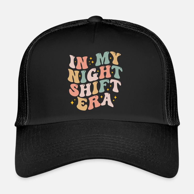 In meiner Nachtschicht-Ära Retro-Nachtschicht - Krankenschwester - Trucker Cap - Schwarz/Schwarz