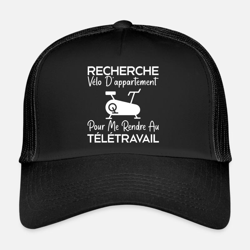 Telecommuting, work humor, office humor Trucker Cap