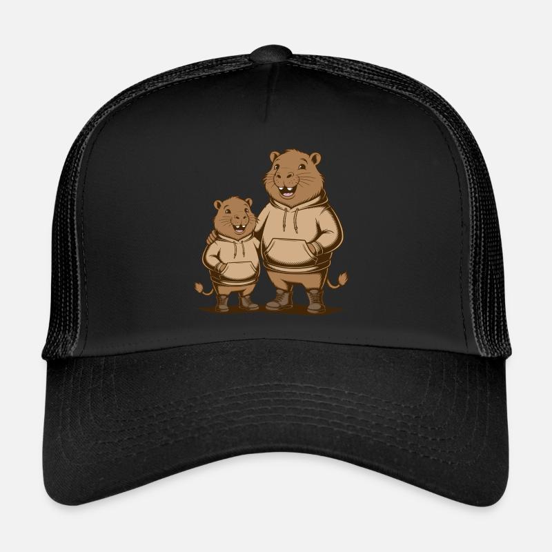 Capybara Couple Capybara - Deux Capybaras Cool Casquette trucker 