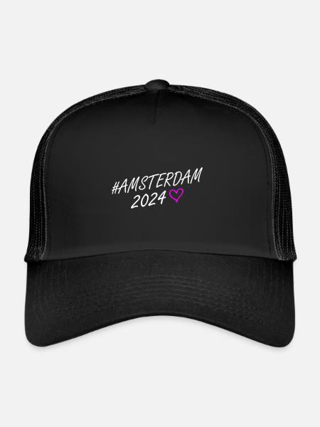 Amsterdam 2024 Heart Trip - Trucker Cap - black/black - Front