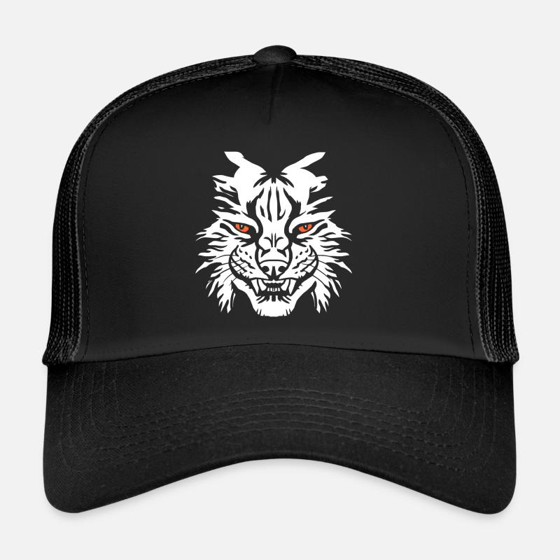 Luchs Kopf Luchskopf - Trucker Cap - Schwarz/Schwarz