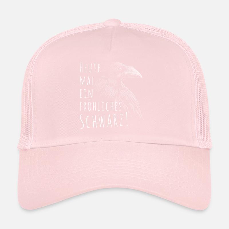 Heute mal ein fröhliches Schwarz Rabe Krähe Gothic Trucker Cap