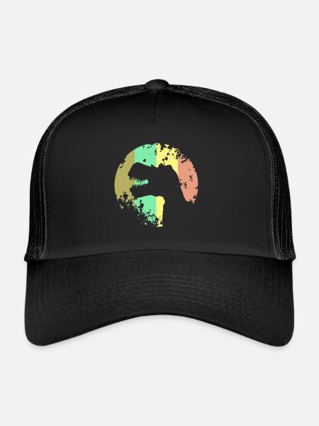 Dinosaure T-Rex Design - Casquette trucker  - noir/noir - Devant