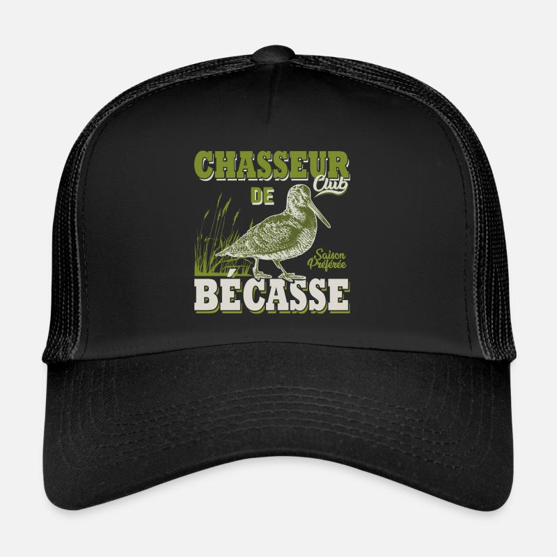 Chasseur de bécasse cadeau cool chasse chasser - Casquette trucker  - noir/noir