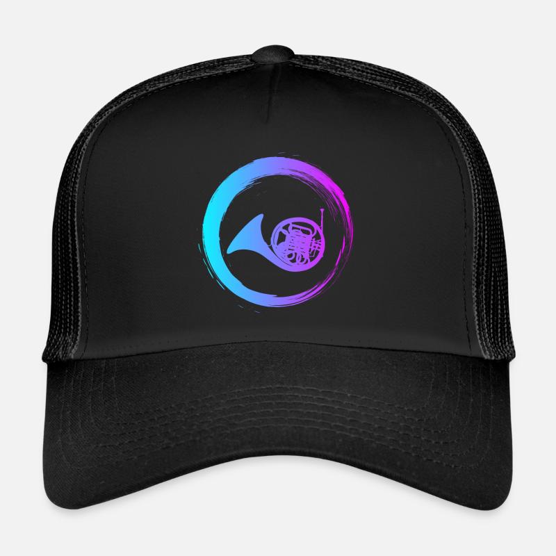Sporty Hobby Leidenschaft Horn - Trucker Cap - Schwarz/Schwarz