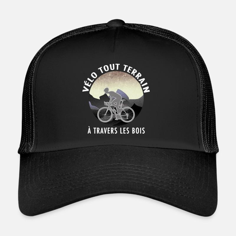 Vélo tout terrain à travers les bois - Casquette trucker  - noir/noir