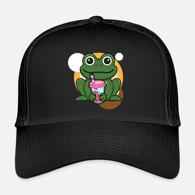 Frog and Bubble Tea Trucker Cap