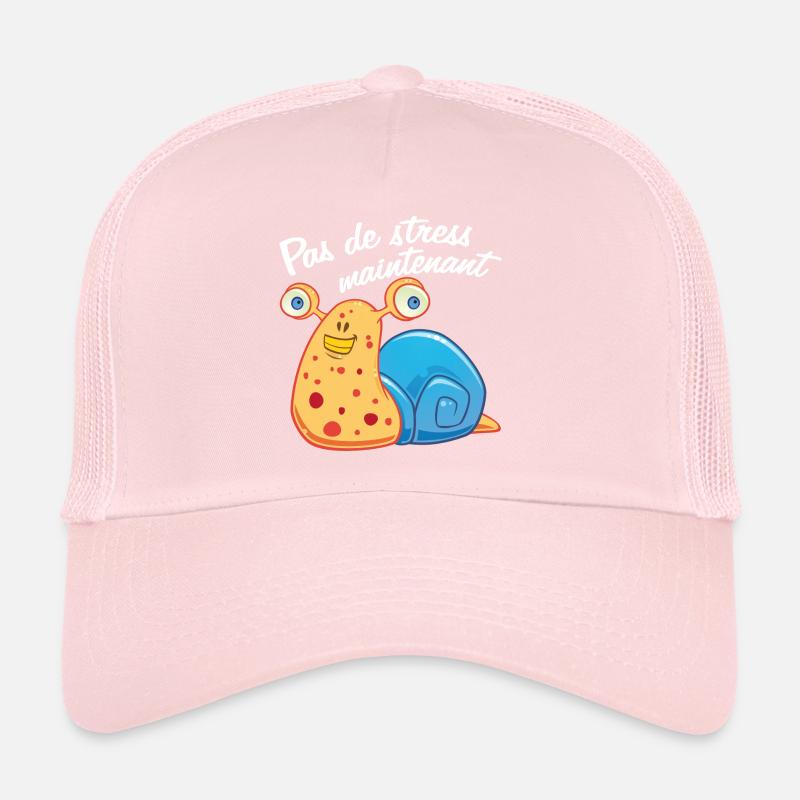 Pas de stress, un escargot qui dort. Casquette trucker 