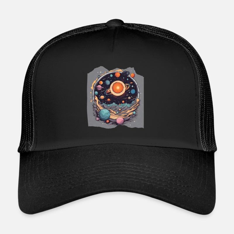 Celestial Harmony Solar System Sun Planets Space Trucker Cap