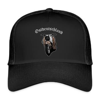 Schwalbe Tuning (marron / rouille) // Illustration - Casquette trucker  - noir/noir - Devant
