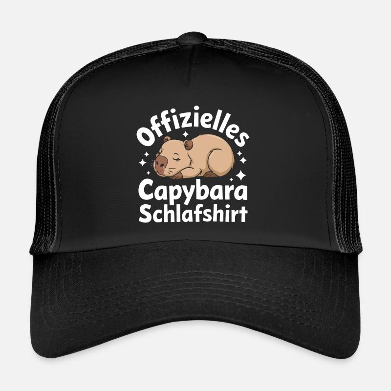 Capybara Capybara Rodent Animal - Trucker Cap - black/black
