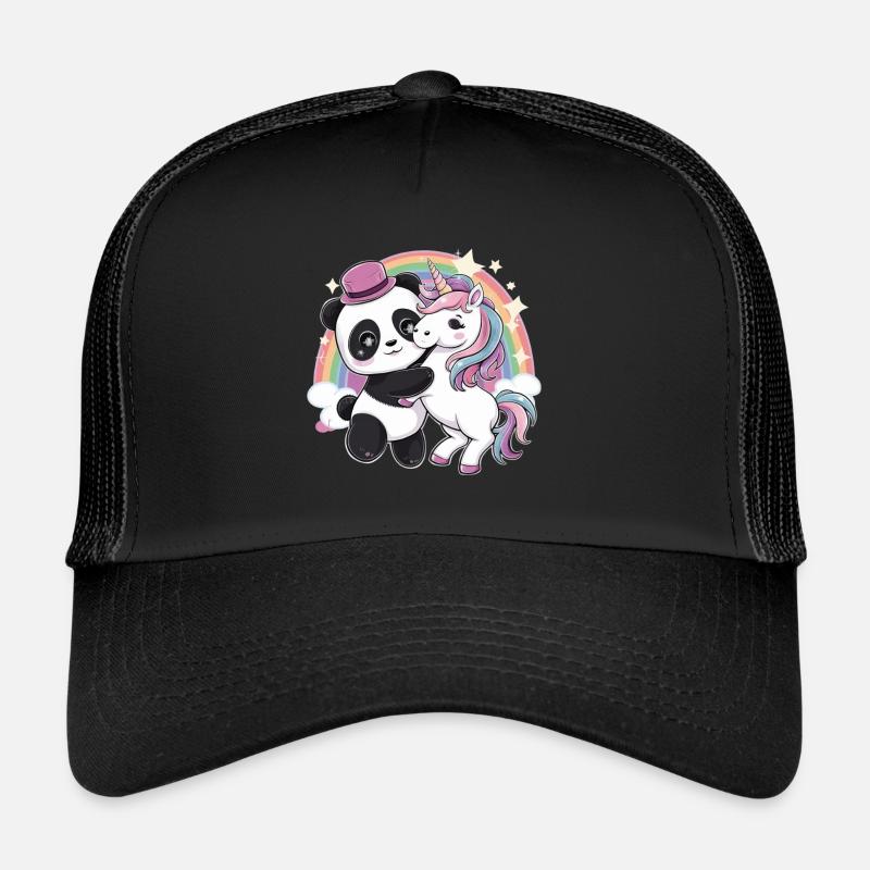 Mignon panda kawaii avec licorne Casquette trucker 