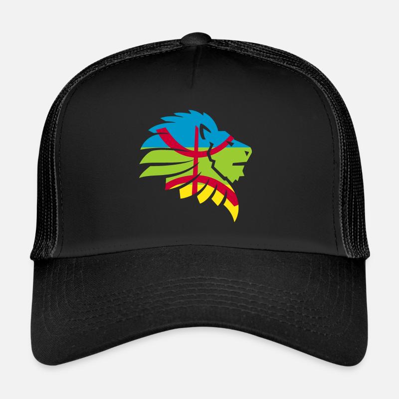 Amazigh Flagge Berber Marokko Algerien Geschenk - Trucker Cap - Schwarz/Schwarz