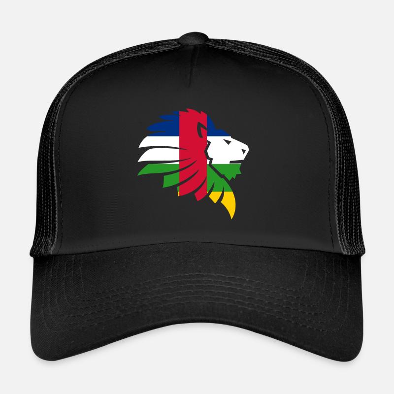 Drapeau République Centrafricaine Cadeau Sango - Casquette trucker  - noir/noir