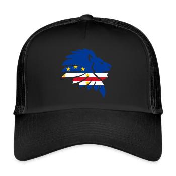 Drapeau du Cap Vert Afrique Lion Cabo Verde Cadeau - Casquette trucker  - noir/noir - Devant