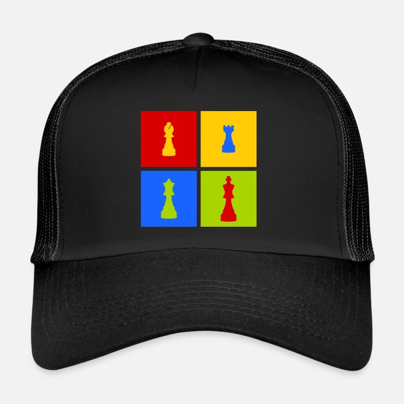 farbenfrohe Schachfiguren Trucker Cap