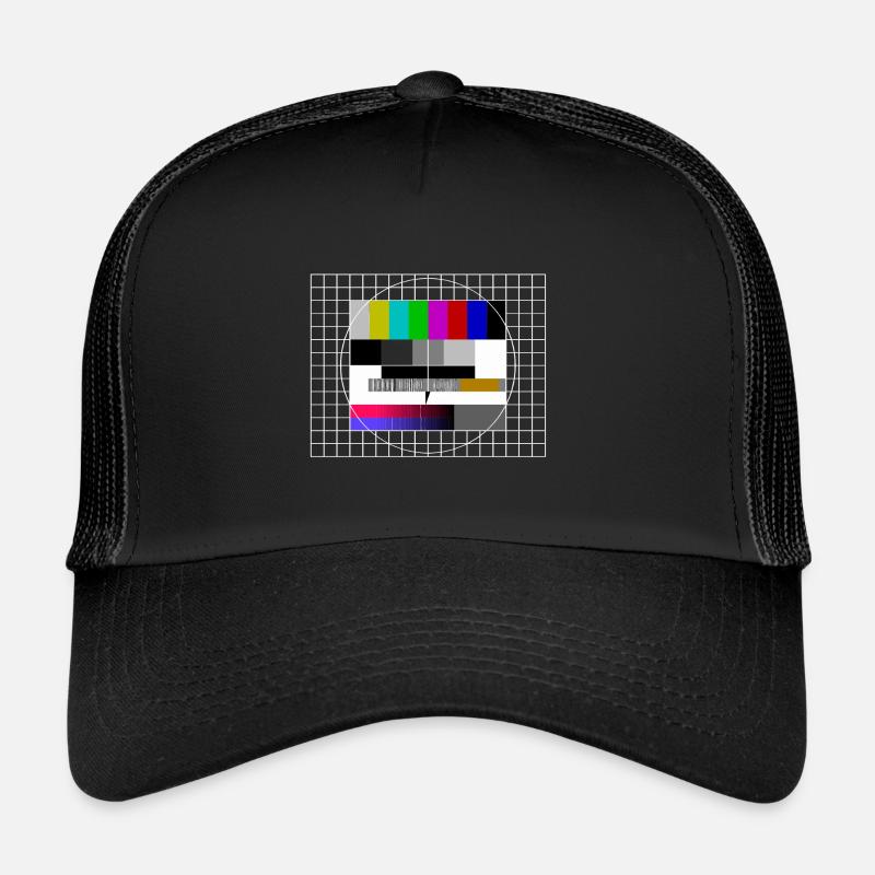 Testbild Retro Vintage - Trucker Cap - Schwarz/Schwarz