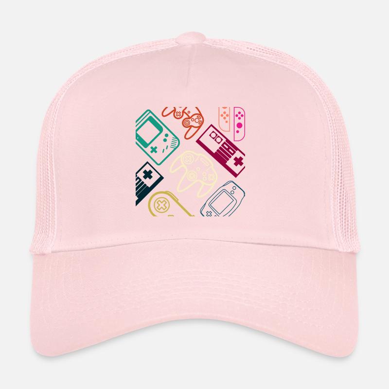 Contrôleur de jeu vidéo en masque de couleur néon Casquette trucker
