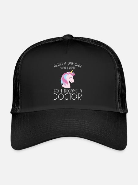 Unicorn Phd Doctorate Uni Saying Gift - Trucker Cap - black/black - Front