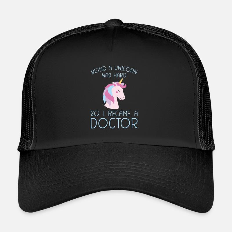 Einhorn Phd Doktortitel Uni Spruch Geschenk - Trucker Cap - Schwarz/Schwarz