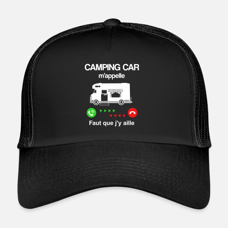 CAMPING CAR M'APPELLE - Casquette trucker  - noir/noir