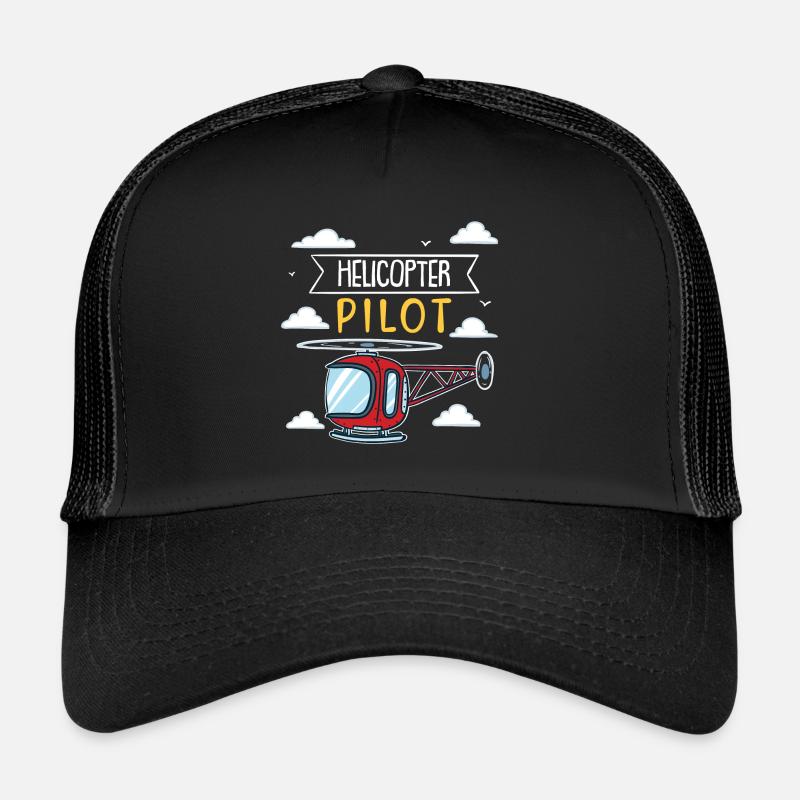 Pilote d'hélicoptère | hélicoptère rouge Casquette trucker 