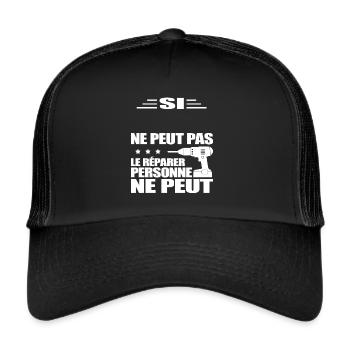 BRICOLEUR À PERSONNALISER - Casquette trucker  - noir/noir - Devant