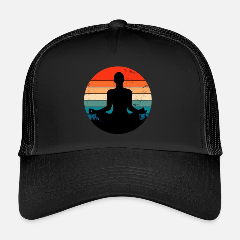 Yoga Retro Pose - Trucker Cap - black/black