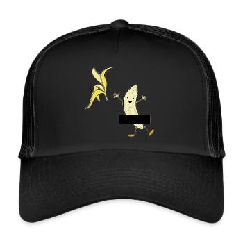 Naked banana. Gift idea humor censorship - Trucker Cap - black/black - Front