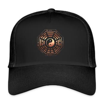 Pakua, Bagua, Yin Yang, I Ging, Symbol, China, Tao - Trucker Cap - black/black - Front