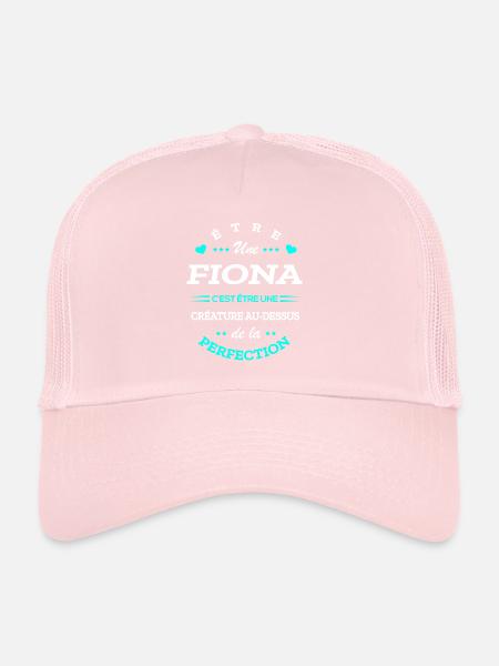 FIONA PARFAITE - NOM FIONA - Casquette trucker  - rose pâle - Devant