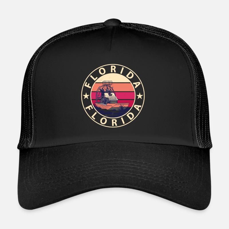 Floride Everglades - Casquette trucker  - noir/noir