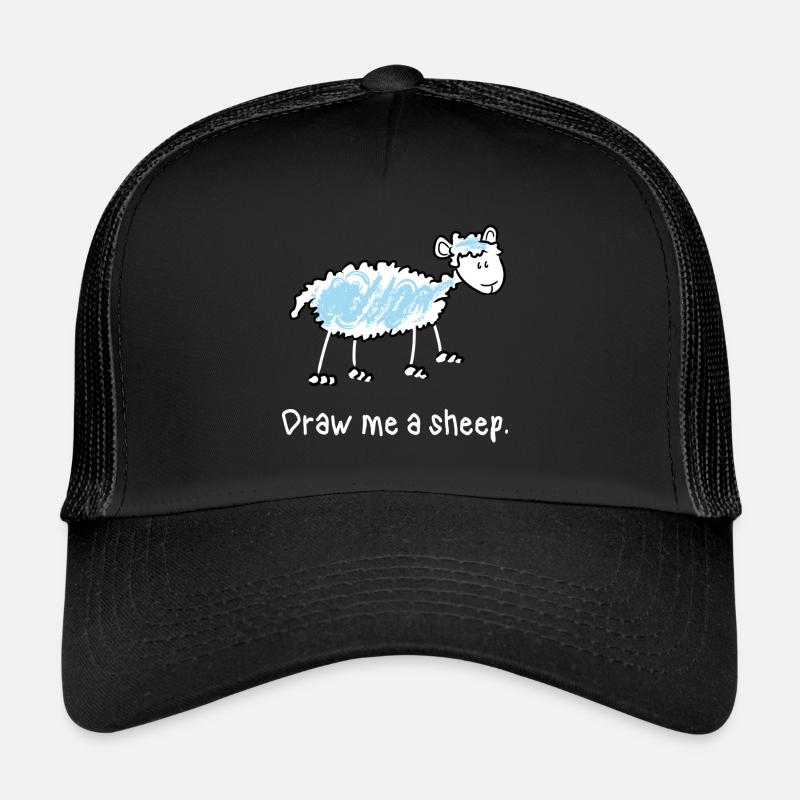 Draw me a sheep (dark background Tshirt) - Casquette trucker  - noir/noir