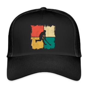 Joueur de hockey sur gazon Joueur de hockey Hockey Retro - Casquette trucker  - noir/noir - Devant