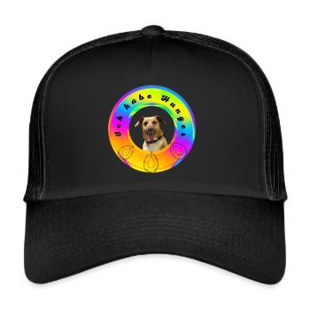 Ich habe Hunger auf Fleisch - Trucker Cap - Schwarz/Schwarz - Vorne