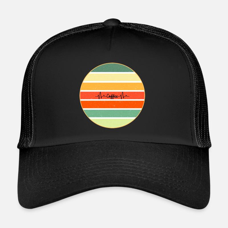 Café Rétro Coucher de soleil Casquette trucker 