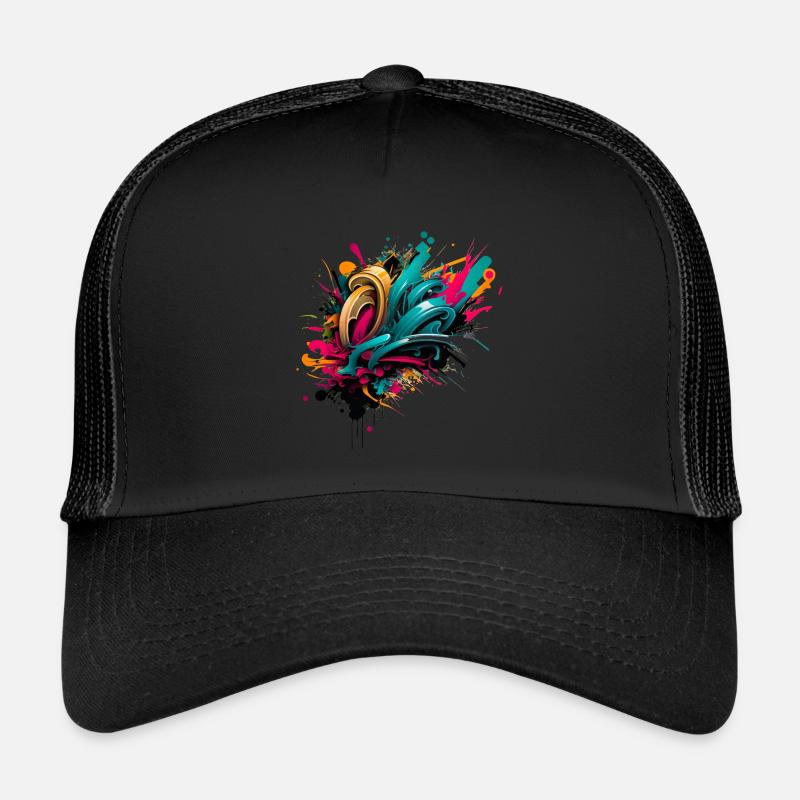 Graffiti - Casquette trucker  - noir/noir