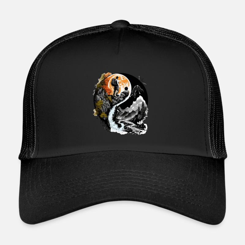 Ying Yang Nature Hiking - Trucker Cap - black/black