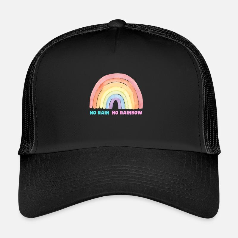 No Rain No Rainbow - Trucker Cap - Schwarz/Schwarz