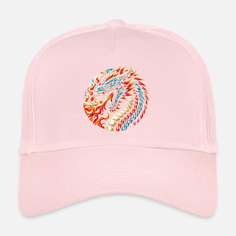 Bunter Feuerdrache Trucker Cap
