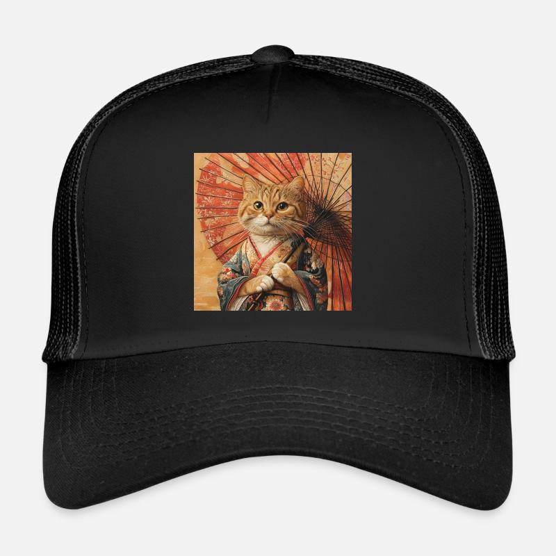 Katze Kimono Japan Trucker Cap