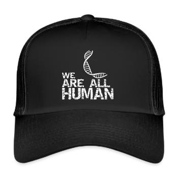 we are all human - dna - Trucker Cap - Schwarz/Schwarz - Vorne