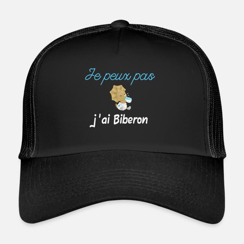 Je peux pas j'ai Biberon - Casquette trucker  - noir/noir