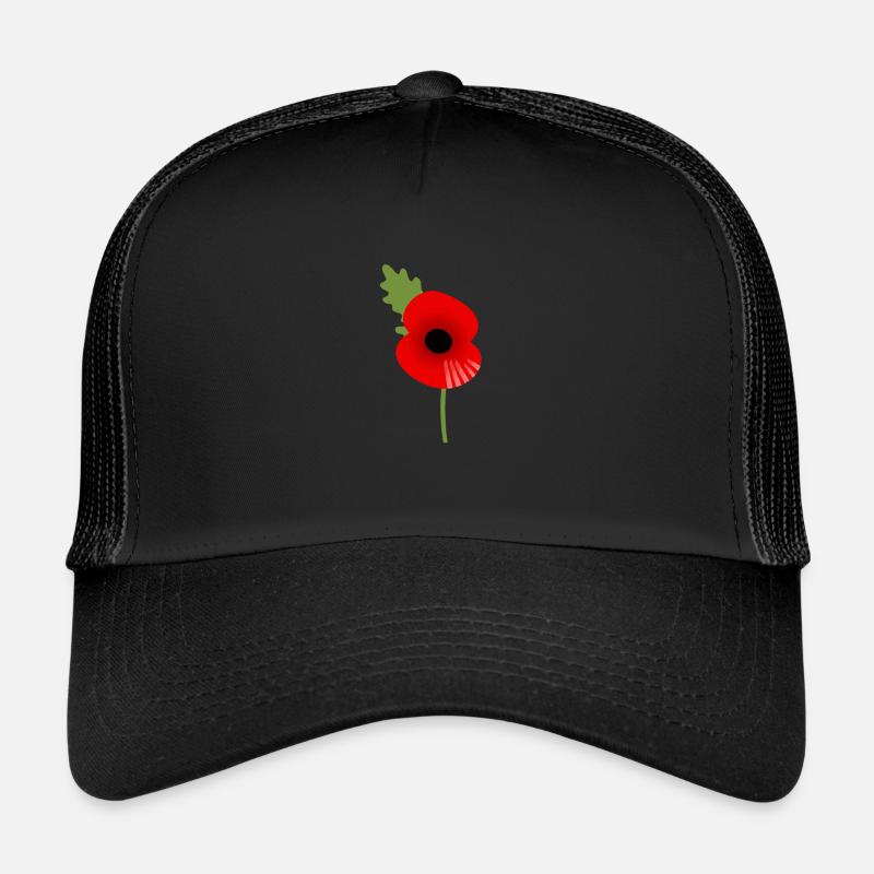 Mohn Tag der britischen Legion - Trucker Cap - Schwarz/Schwarz