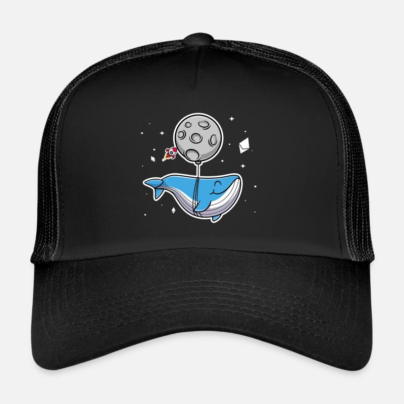 Wal von Web3 zum Mond und Ethereum Crypto - Trucker Cap - Schwarz/Schwarz