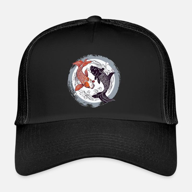 Koi yin yang - Trucker Cap - Schwarz/Schwarz