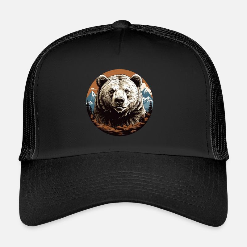 Bear Portrait: Grizzly Bear, Brown Bear, Kodiak Bear Trucker Cap